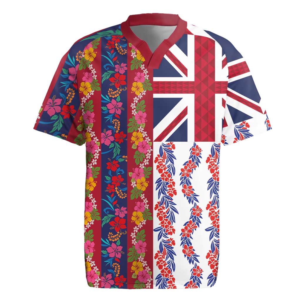 Hawaiian Lei Rugby Jersey National Flag Striped Style