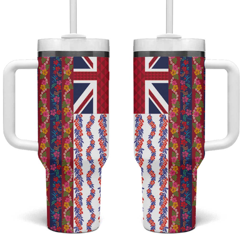 Hawaiian Lei Tumbler With Handle National Flag Striped Style