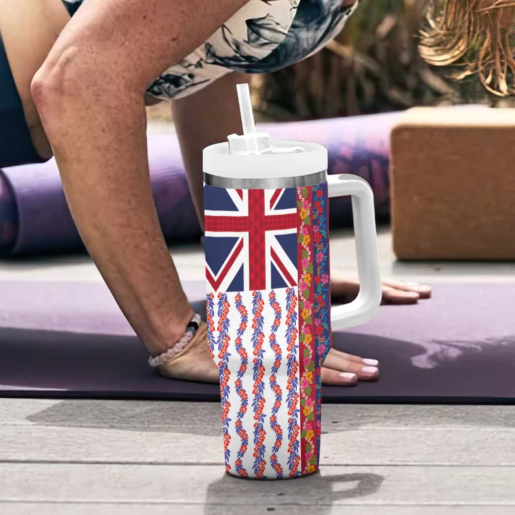 Hawaiian Lei Tumbler With Handle National Flag Striped Style
