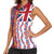 Hawaiian Lei Women Sleeveless Polo Shirt National Flag Striped Style