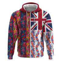Hawaiian Lei Zip Hoodie National Flag Striped Style