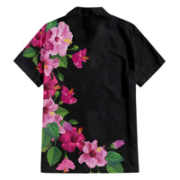 Hawaiian Hibiscus and Art Polynesian Tattoo Hawaiian Shirt Black Color
