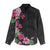 Hawaiian Hibiscus and Art Polynesian Tattoo Women Casual Shirt Black Color