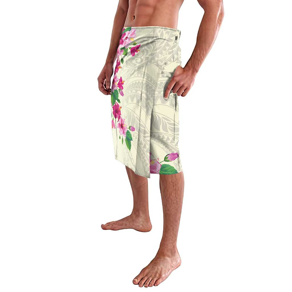 Hawaiian Hibiscus and Art Polynesian Tattoo Lavalava Beige Color LT03 - Polynesian Pride