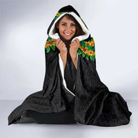 Hawaiian Lei Plumeria and Tropical Leaves Hooded Blanket Watercolor Style LT03 - Polynesian Pride
