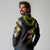 Hawaiian Lei Plumeria and Tropical Leaves Long Sleeve Polo Shirt Watercolor Style