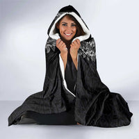 Hawaiian Lei Plumeria and Tropical Leaves Hooded Blanket Watercolor Style-Grayscale LT03 - Polynesian Pride