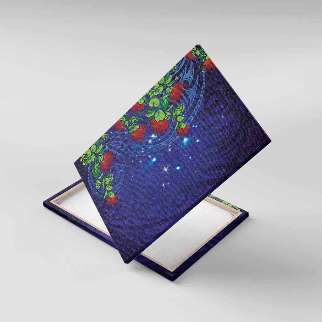 Matariki New Zealand Maori and Pohutukawa Canvas Wall Art Galaxy Blue Sky Style
