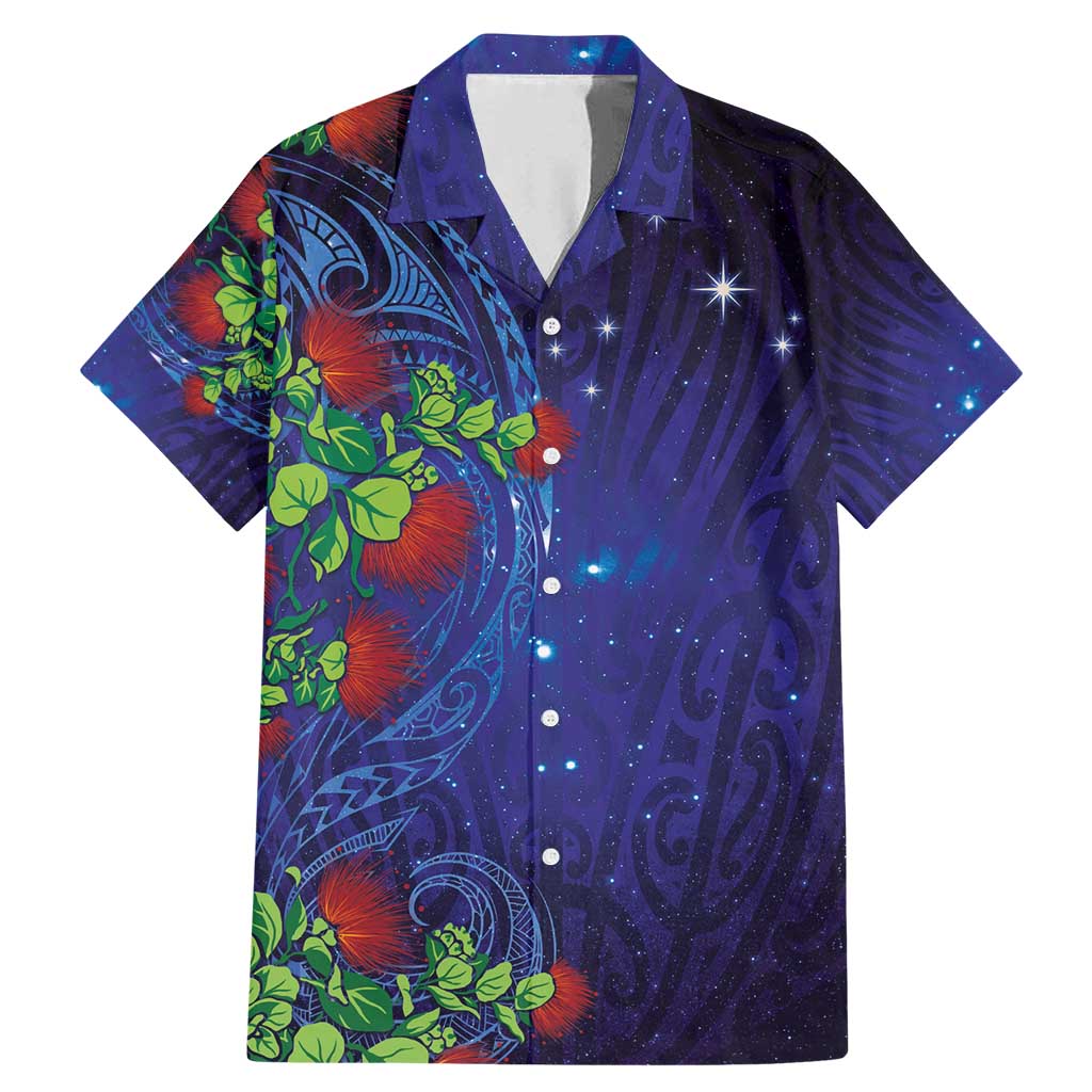 Matariki New Zealand Maori and Pohutukawa Family Matching Mermaid Dress and Hawaiian Shirt Galaxy Blue Sky Style