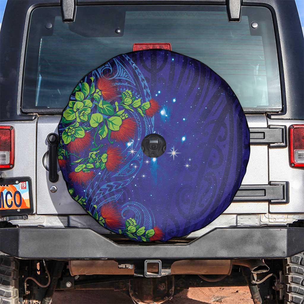 Matariki New Zealand Maori and Pohutukawa Spare Tire Cover Galaxy Blue Sky Style