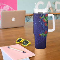 Matariki New Zealand Maori and Pohutukawa Tumbler With Handle Galaxy Blue Sky Style
