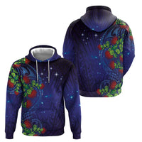 Matariki New Zealand Maori and Pohutukawa Zip Hoodie Galaxy Blue Sky Style