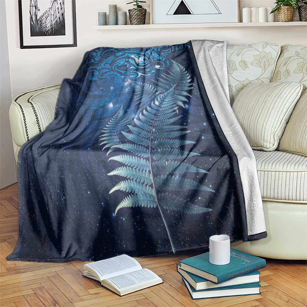 Matariki New Zealand Maori Silver Fern Blanket Galaxy Blue Sky Style