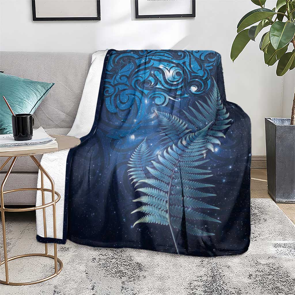 Matariki New Zealand Maori Silver Fern Blanket Galaxy Blue Sky Style