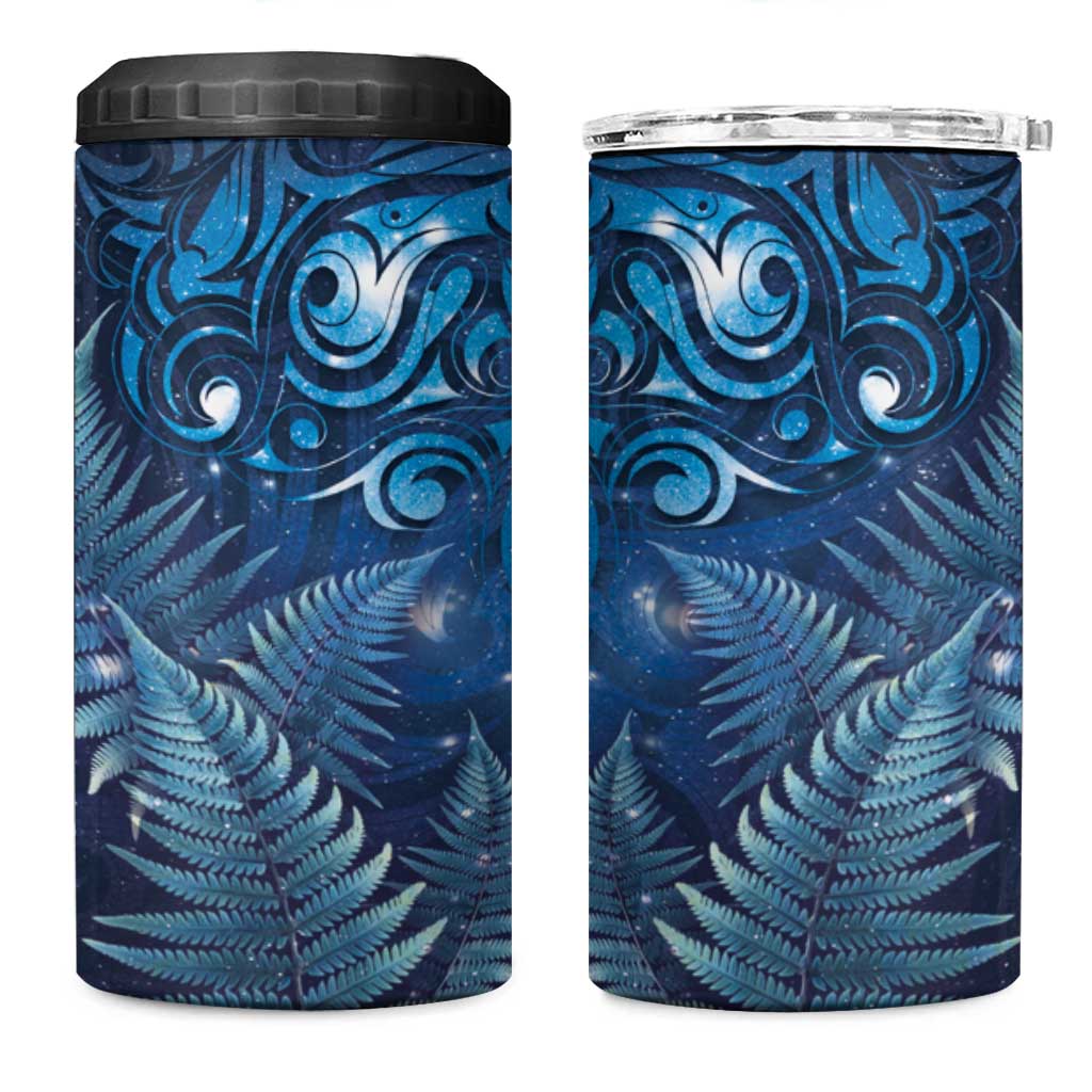 Matariki New Zealand Maori Silver Fern 4 in 1 Can Cooler Tumbler Galaxy Blue Sky Style