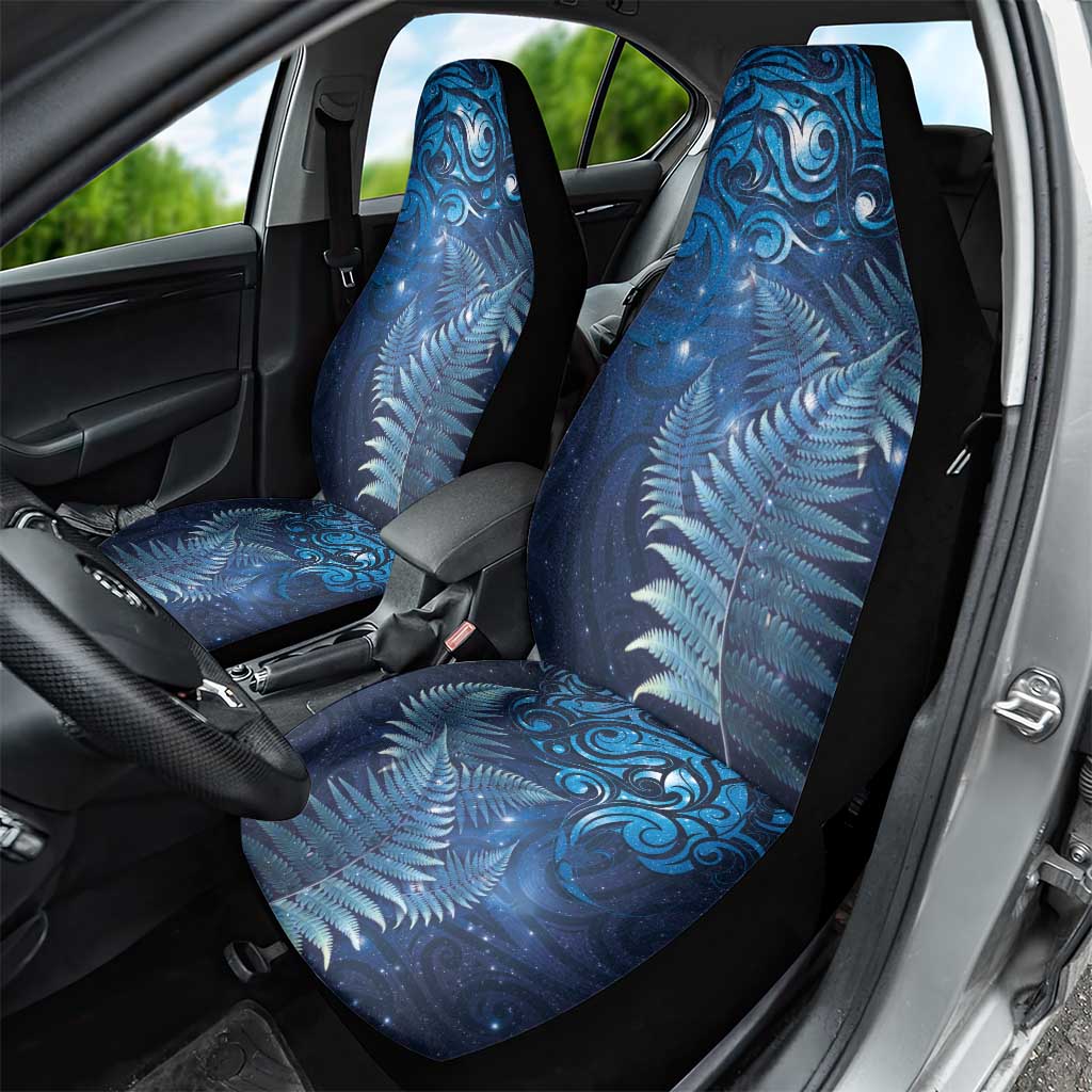 Matariki New Zealand Maori Silver Fern Car Seat Cover Galaxy Blue Sky Style