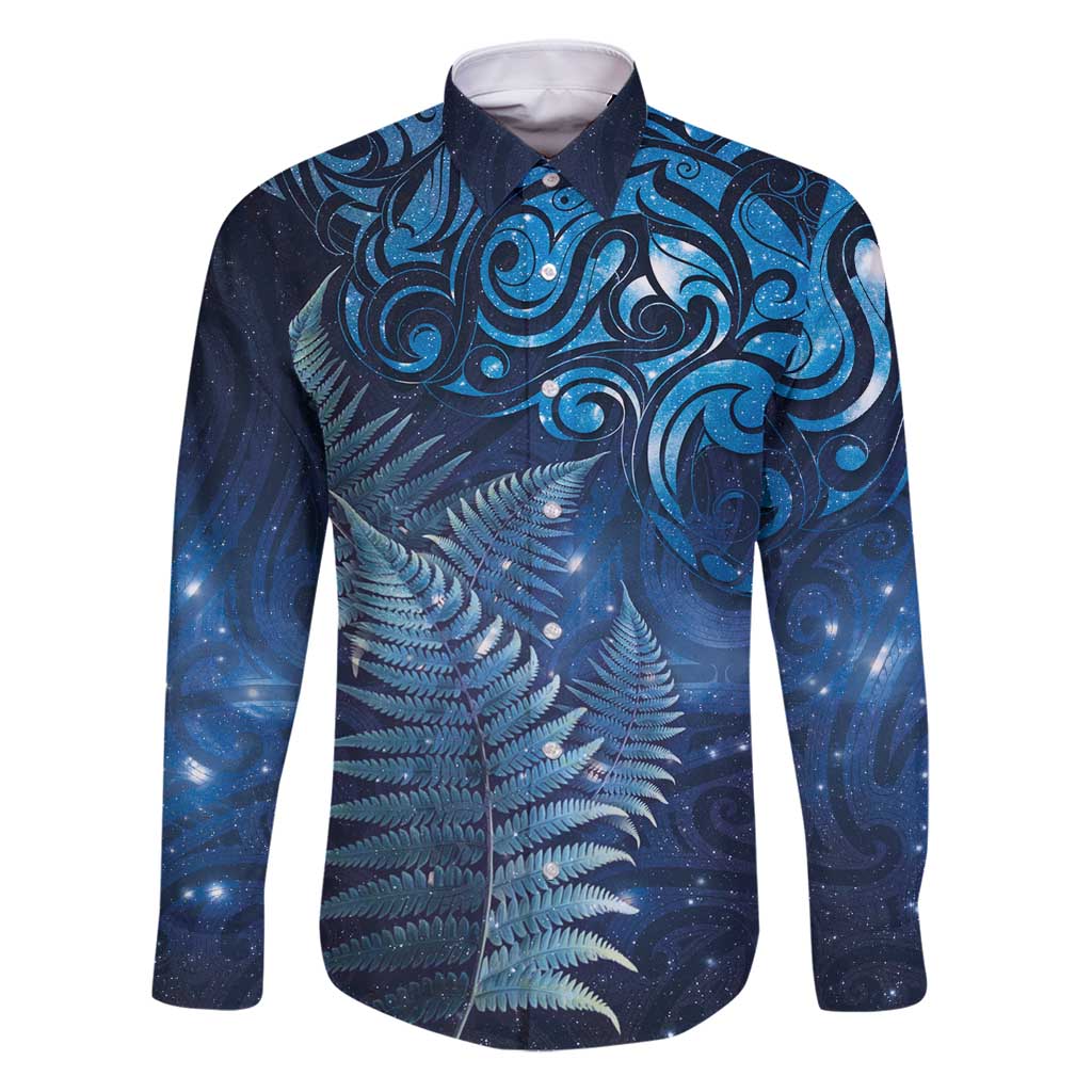 Matariki New Zealand Maori Silver Fern Family Matching Puletasi and Hawaiian Shirt Galaxy Blue Sky Style