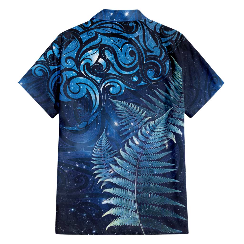 Matariki New Zealand Maori Silver Fern Family Matching Short Sleeve Bodycon Dress and Hawaiian Shirt Galaxy Blue Sky Style