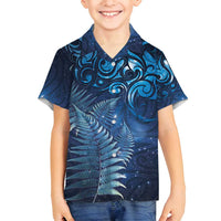 Matariki New Zealand Maori Silver Fern Family Matching Tank Maxi Dress and Hawaiian Shirt Galaxy Blue Sky Style