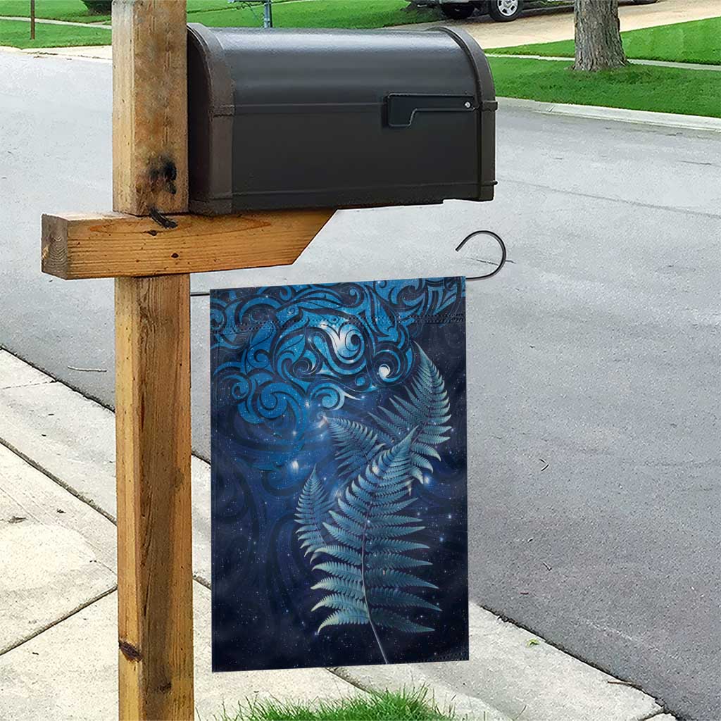 Matariki New Zealand Maori Silver Fern Garden Flag Galaxy Blue Sky Style