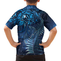 Matariki New Zealand Maori Silver Fern Kid Hawaiian Shirt Galaxy Blue Sky Style