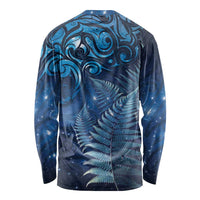 Matariki New Zealand Maori Silver Fern Long Sleeve Shirt Galaxy Blue Sky Style