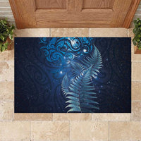 Matariki New Zealand Maori Silver Fern Rubber Doormat Galaxy Blue Sky Style
