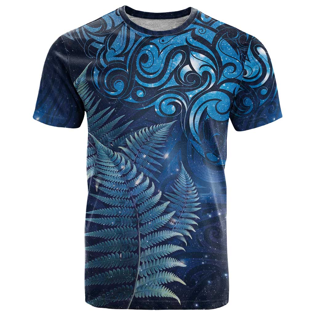 Matariki New Zealand Maori Silver Fern T Shirt Galaxy Blue Sky Style