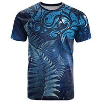 Matariki New Zealand Maori Silver Fern T Shirt Galaxy Blue Sky Style