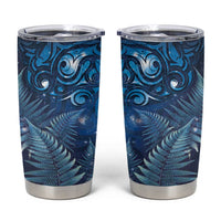 Matariki New Zealand Maori Silver Fern Tumbler Cup Galaxy Blue Sky Style