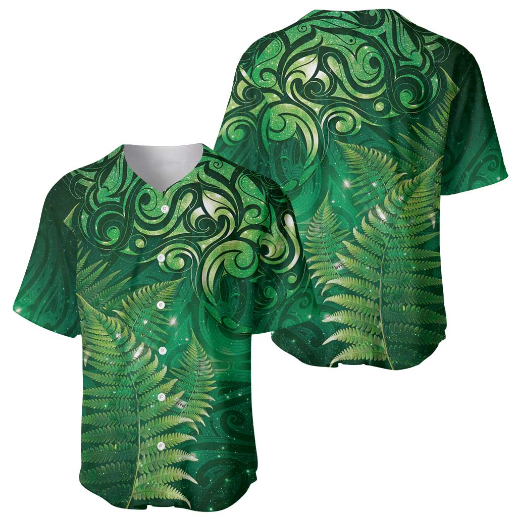 Matariki New Zealand Maori Silver Fern Baseball Jersey Galaxy Green Sky Style