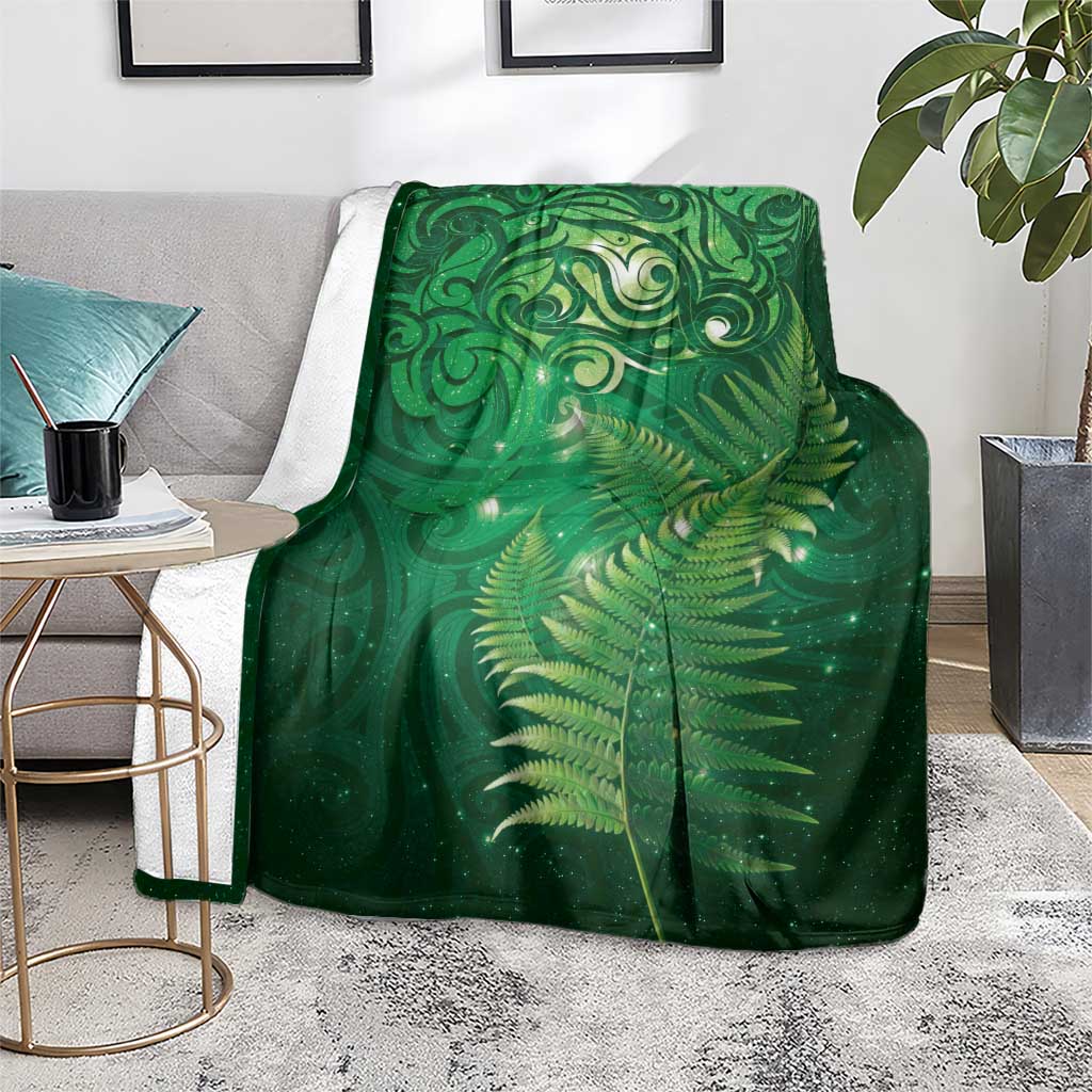 Matariki New Zealand Maori Silver Fern Blanket Galaxy Green Sky Style