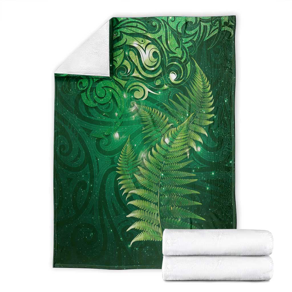 Matariki New Zealand Maori Silver Fern Blanket Galaxy Green Sky Style