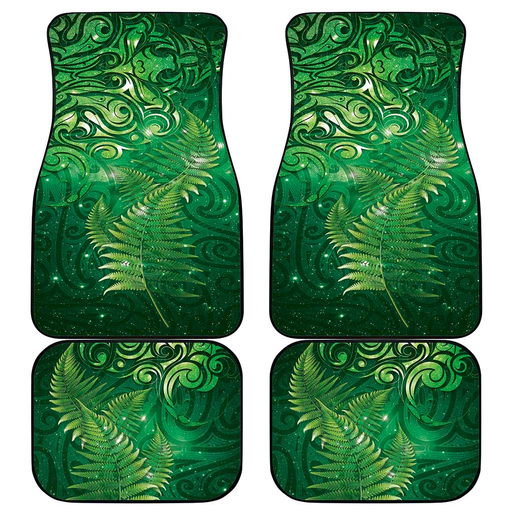 Matariki New Zealand Maori Silver Fern Car Mats Galaxy Green Sky Style
