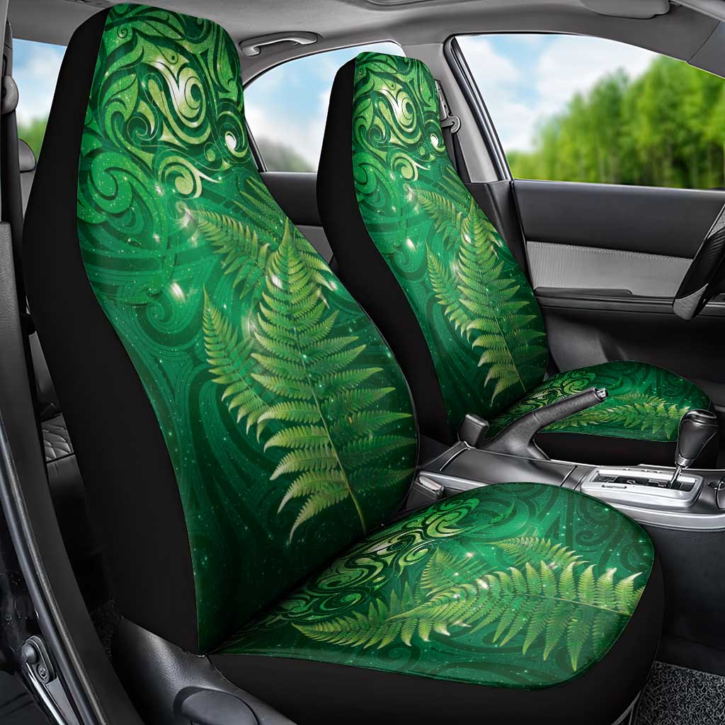 Matariki New Zealand Maori Silver Fern Car Seat Cover Galaxy Green Sky Style