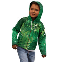 Matariki New Zealand Maori Silver Fern Kid Hoodie Galaxy Green Sky Style