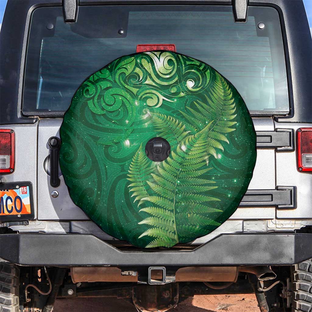 Matariki New Zealand Maori Silver Fern Spare Tire Cover Galaxy Green Sky Style