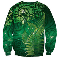 Matariki New Zealand Maori Silver Fern Sweatshirt Galaxy Green Sky Style