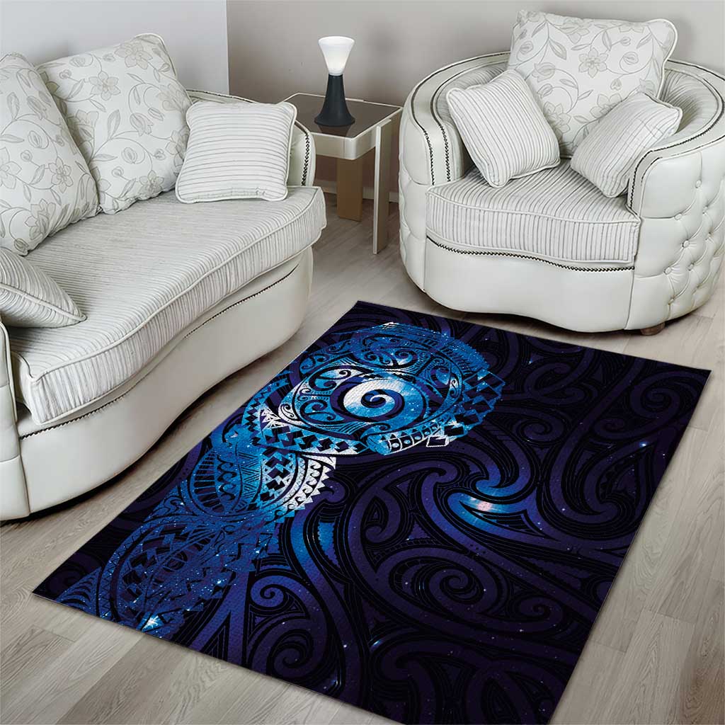 Matariki New Zealand Maori Koru Art Tattoo Area Rug New Year Galaxy Blue Sky Style