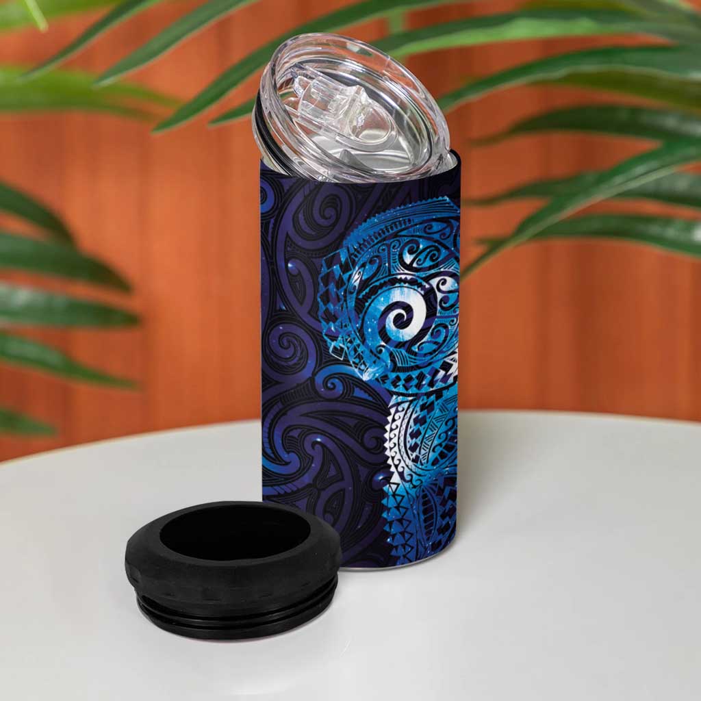 Matariki New Zealand Maori Koru Art Tattoo 4 in 1 Can Cooler Tumbler New Year Galaxy Blue Sky Style