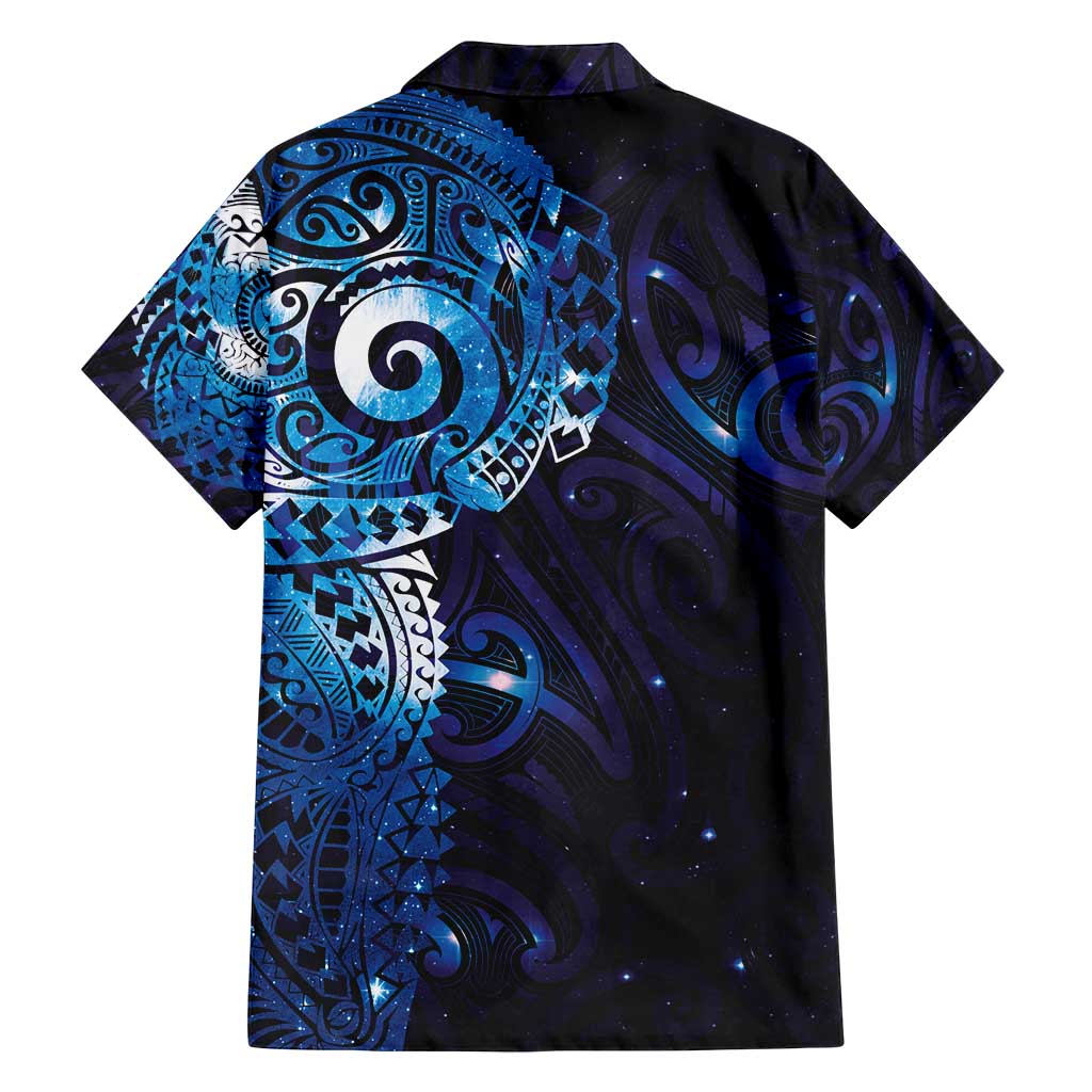 Matariki New Zealand Maori Koru Art Tattoo Family Matching Off Shoulder Maxi Dress and Hawaiian Shirt New Year Galaxy Blue Sky Style