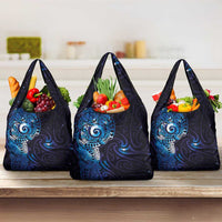 Matariki New Zealand Maori Koru Art Tattoo Grocery Bag New Year Galaxy Blue Sky Style