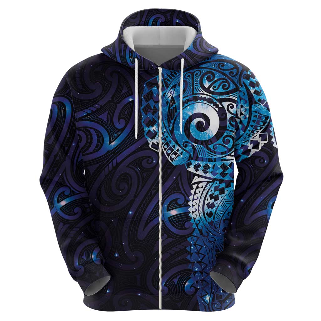 Matariki New Zealand Maori Koru Art Tattoo Hoodie New Year Galaxy Blue Sky Style