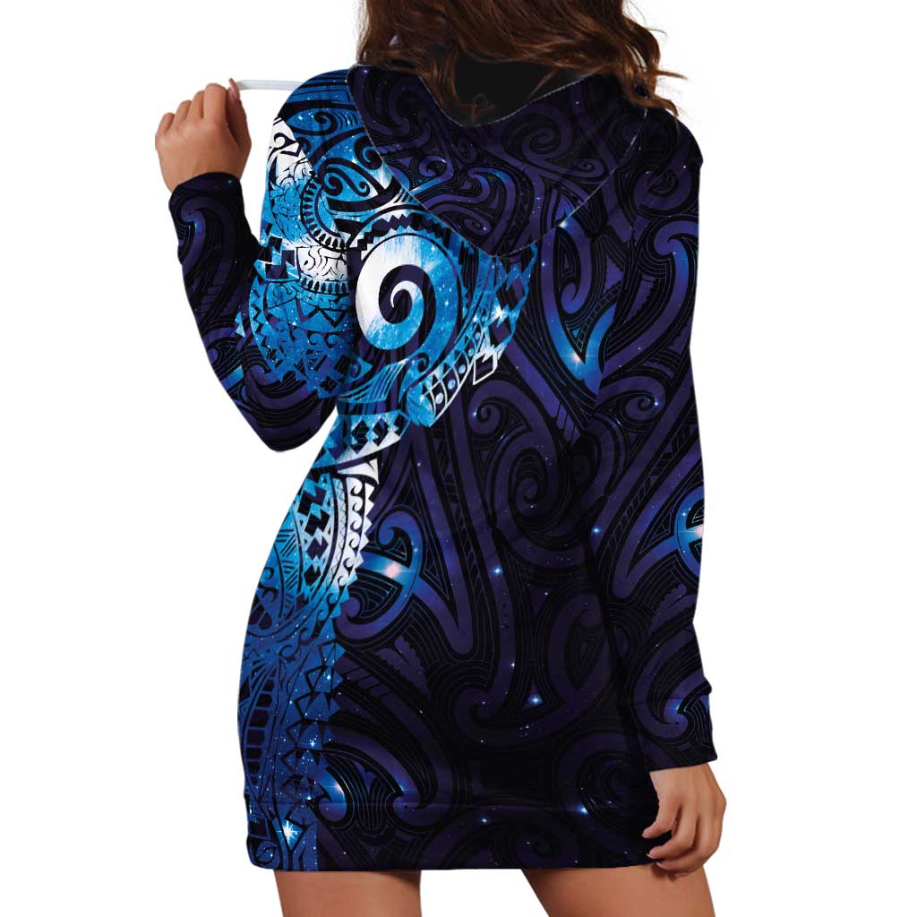 Matariki New Zealand Maori Koru Art Tattoo Hoodie Dress New Year Galaxy Blue Sky Style