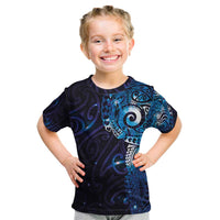 Matariki New Zealand Maori Koru Art Tattoo Kid T Shirt New Year Galaxy Blue Sky Style