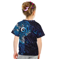 Matariki New Zealand Maori Koru Art Tattoo Kid T Shirt New Year Galaxy Blue Sky Style