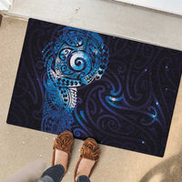 Matariki New Zealand Maori Koru Art Tattoo Rubber Doormat New Year Galaxy Blue Sky Style
