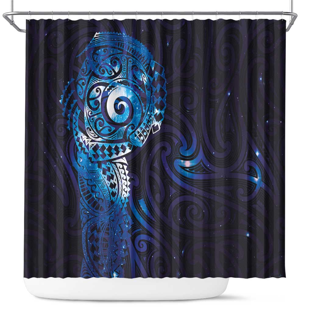 Matariki New Zealand Maori Koru Art Tattoo Shower Curtain New Year Galaxy Blue Sky Style