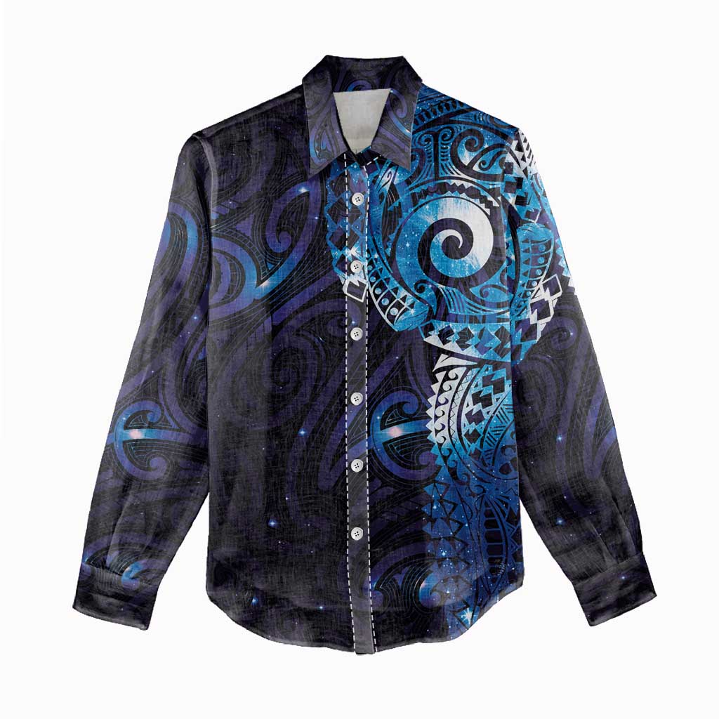 Matariki New Zealand Maori Koru Art Tattoo Women Casual Shirt New Year Galaxy Blue Sky Style