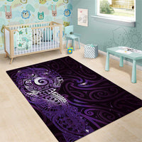 Matariki New Zealand Maori Koru Art Tattoo Area Rug New Year Galaxy Purple Sky Style
